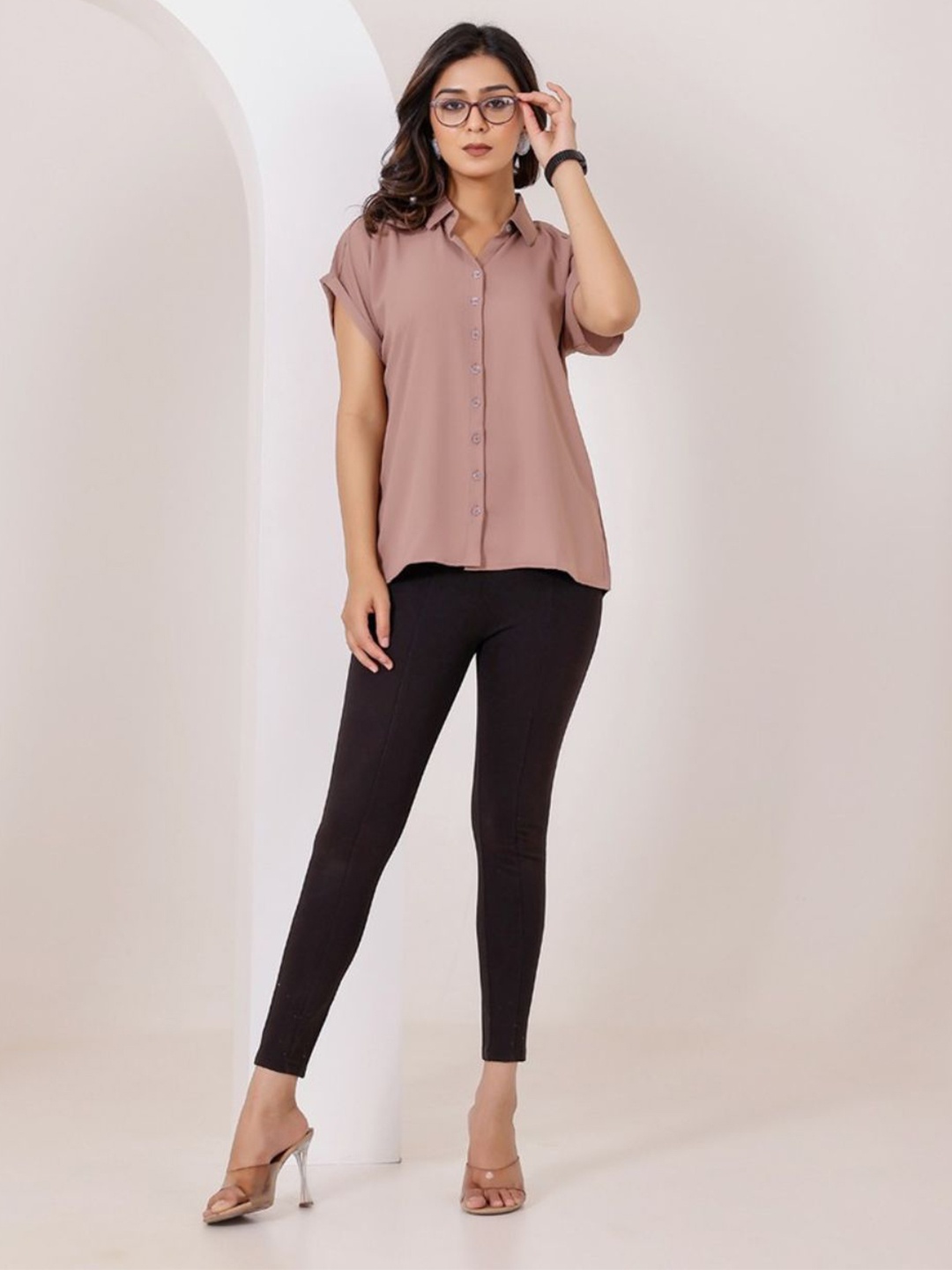 

Vivika Women Opaque Casual Shirt, Brown