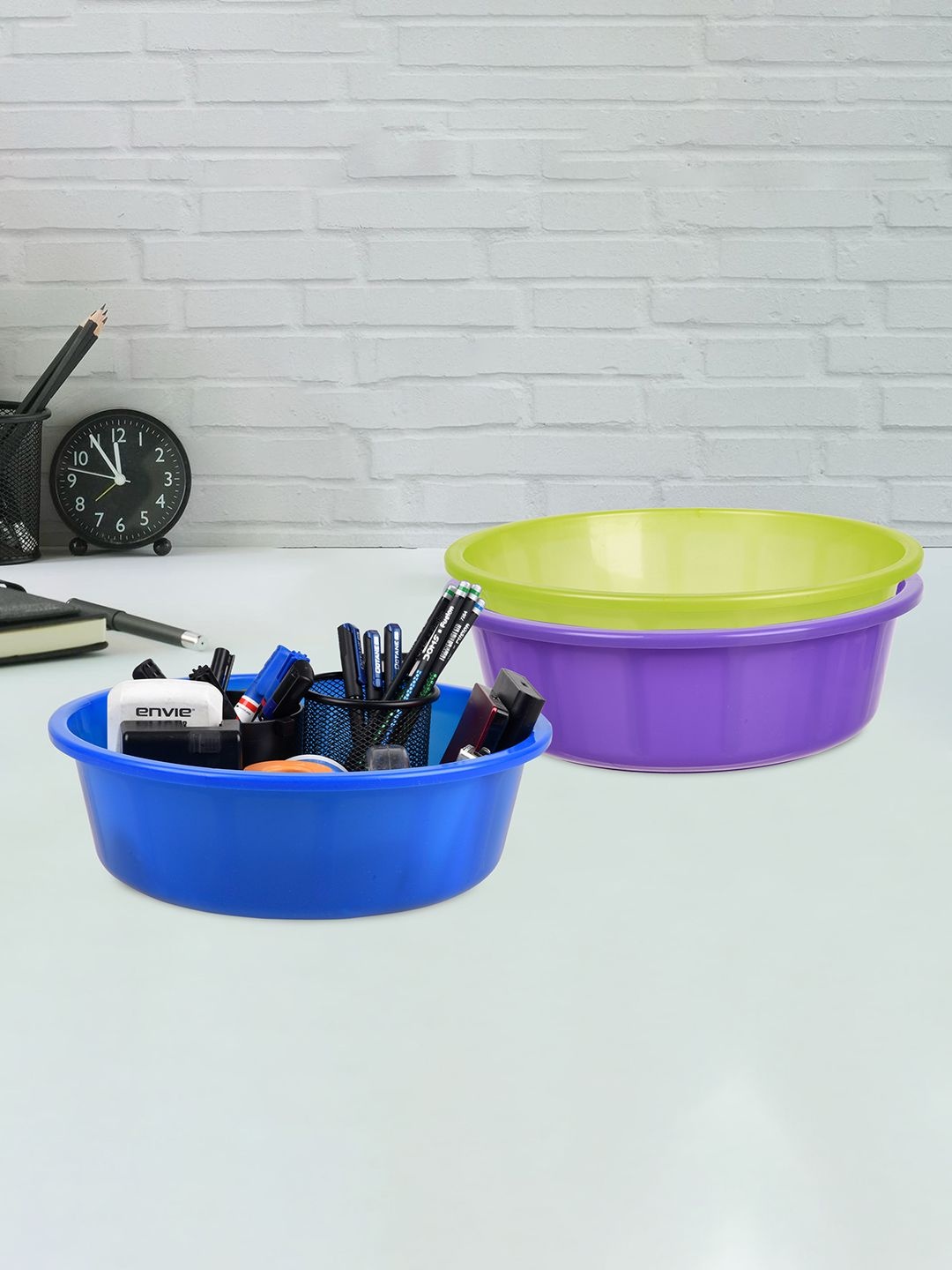 

Kuber Industries Purple and Green 3 Pieces Multi-Utility Organisers