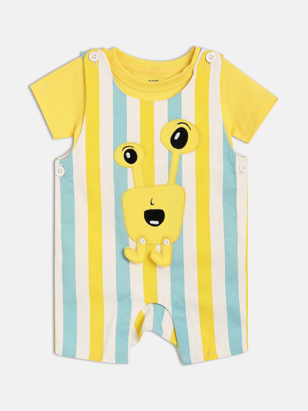 

MINI KLUB Infant Boys Striped Dungaree With T-Shirt, White