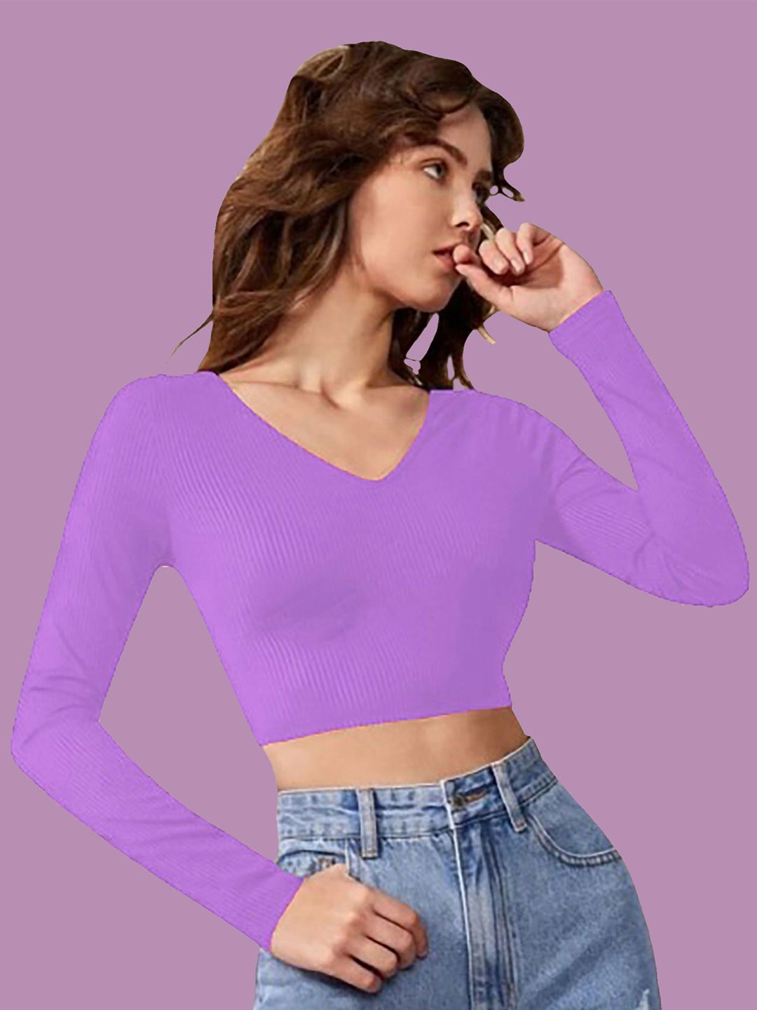 

Dream Beauty Fashion Women Fitted Crop Top, Lavender