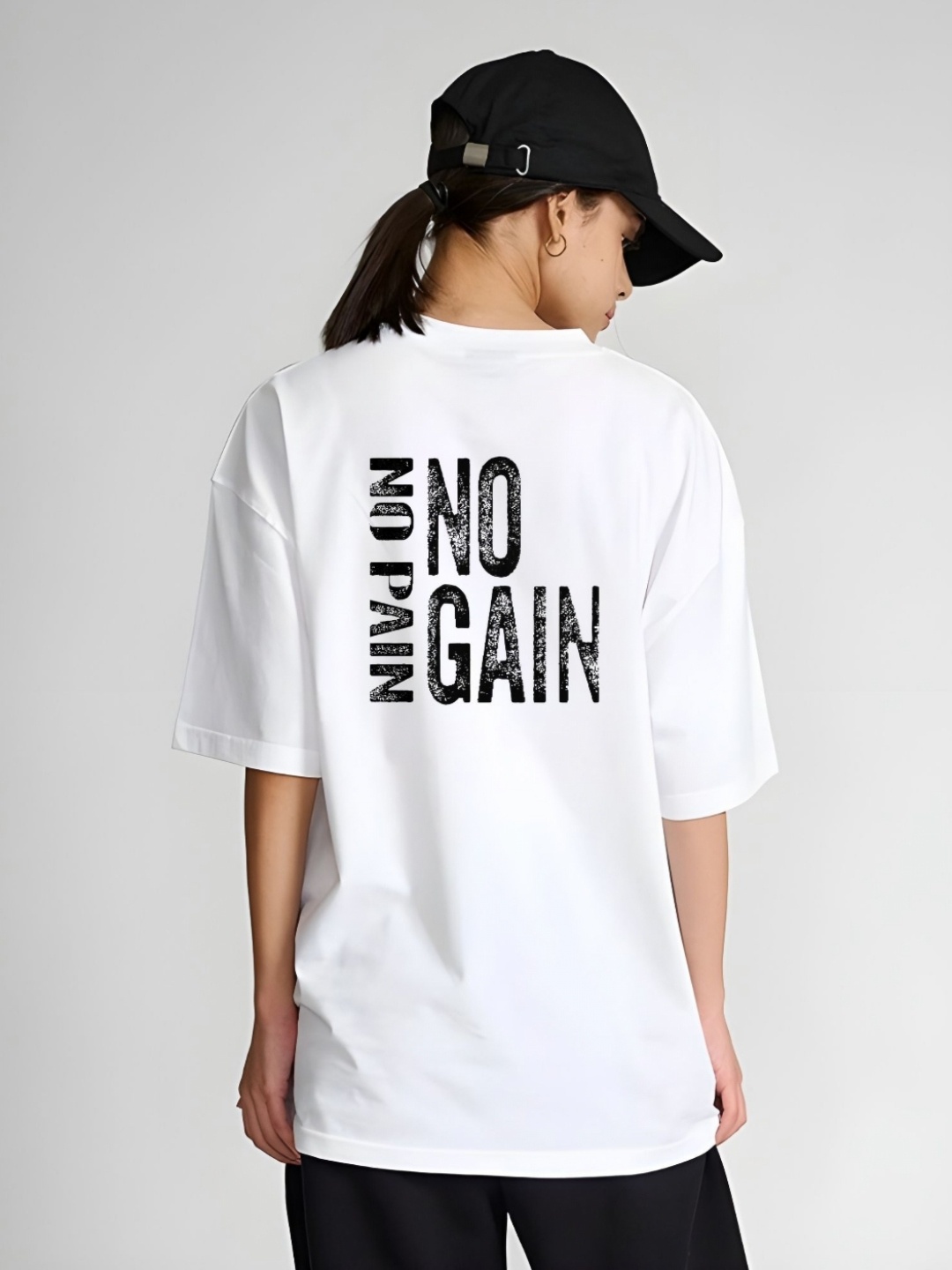 

Moda Rapido Women Typography Printed Round Neck Cotton Oversized T-shirt, White