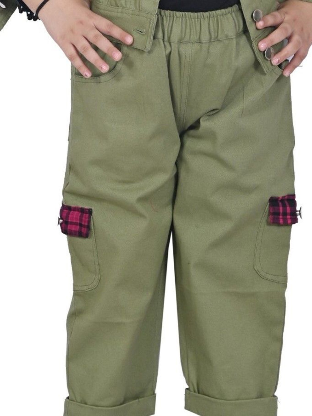 

BAESD Kids Relaxed Fit Cargos Trousers, Green