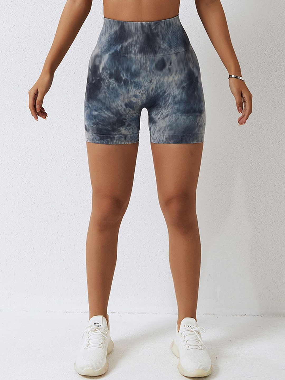 

StyleCast Women Skinny Fit Tie & Dye Cycling Shorts, Blue