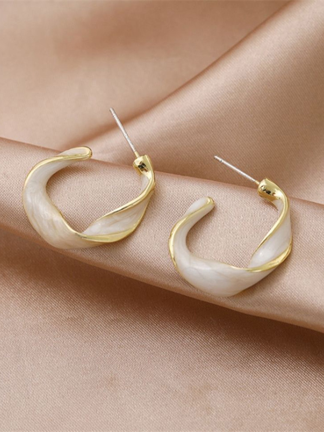 

Celestique Contemporary Shaped Hoop Earrings, Gold
