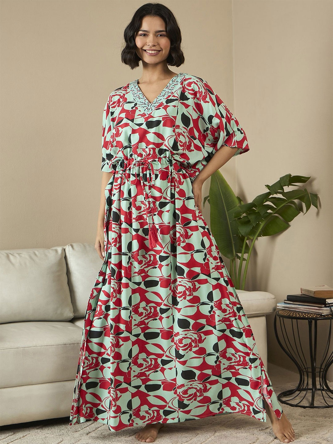

July Printed Maxi Nightdress, Blue