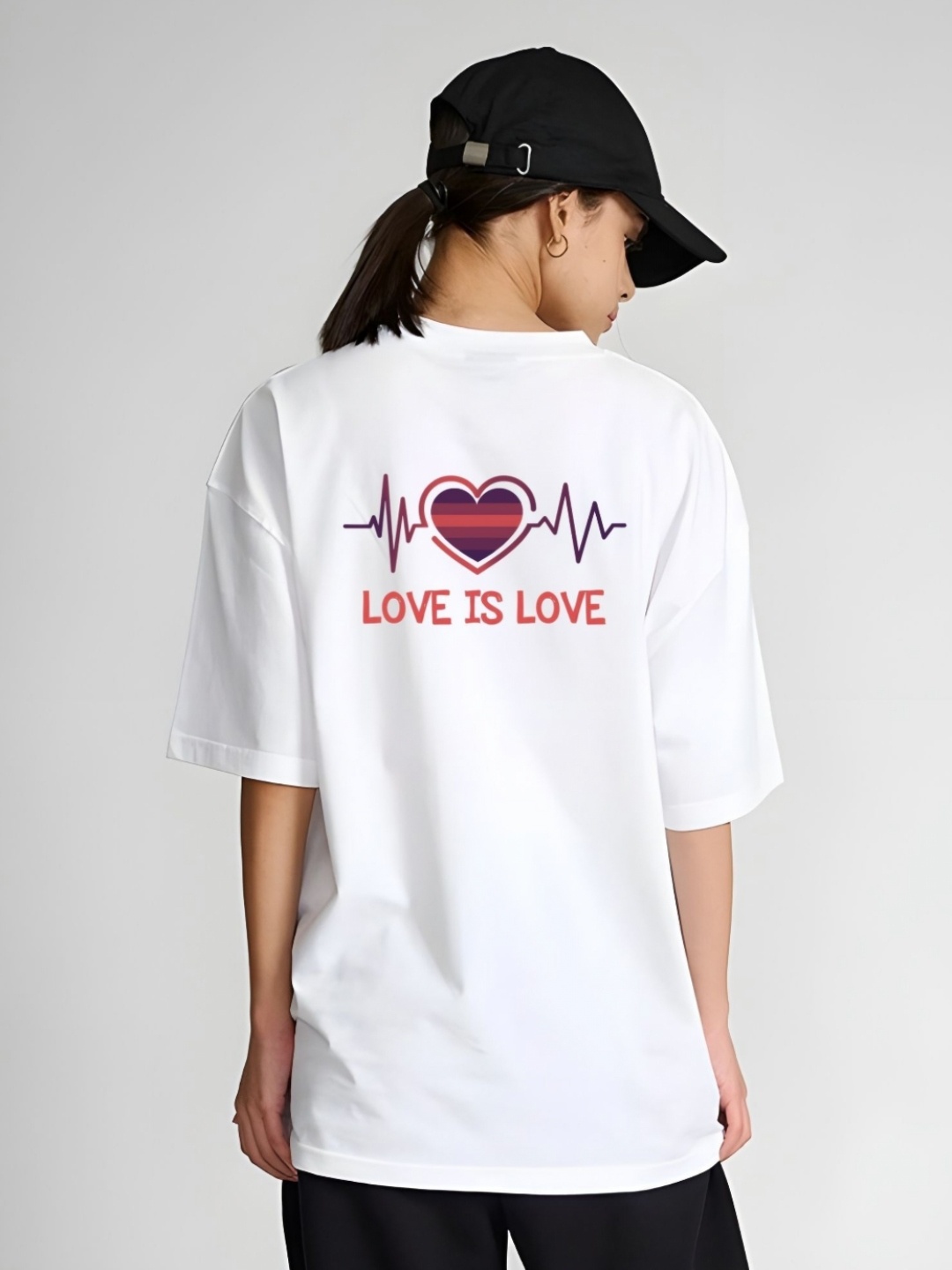 

Moda Rapido Women Typography Printed Round Neck Cotton Oversized T-shirt, White
