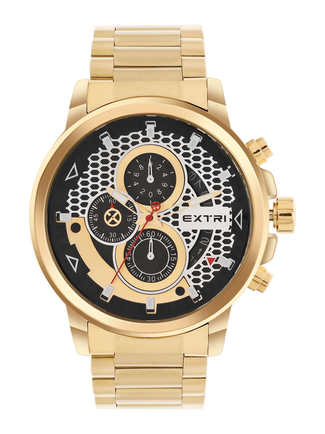 

EXTRI Men Reset Time Analogue Chronograph Watch X6079-I, Black