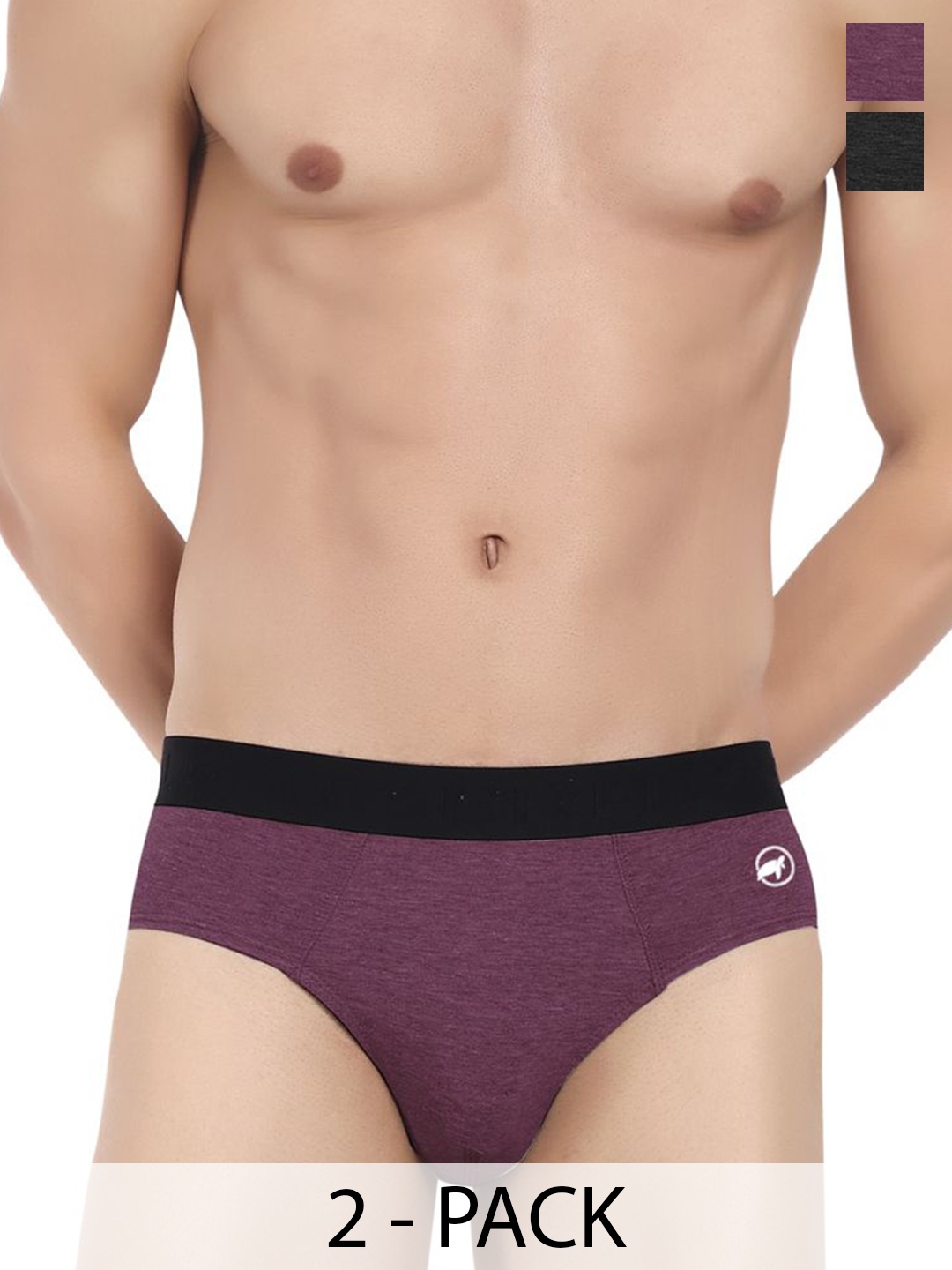 

LOGGERHEAD Pack Of 2 Cotton Hipster Briefs LHFB004-Black-Wine, Pink