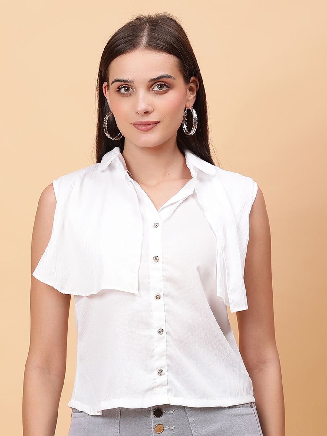 

ROSEMELON Crepe Shirt Style Top, White