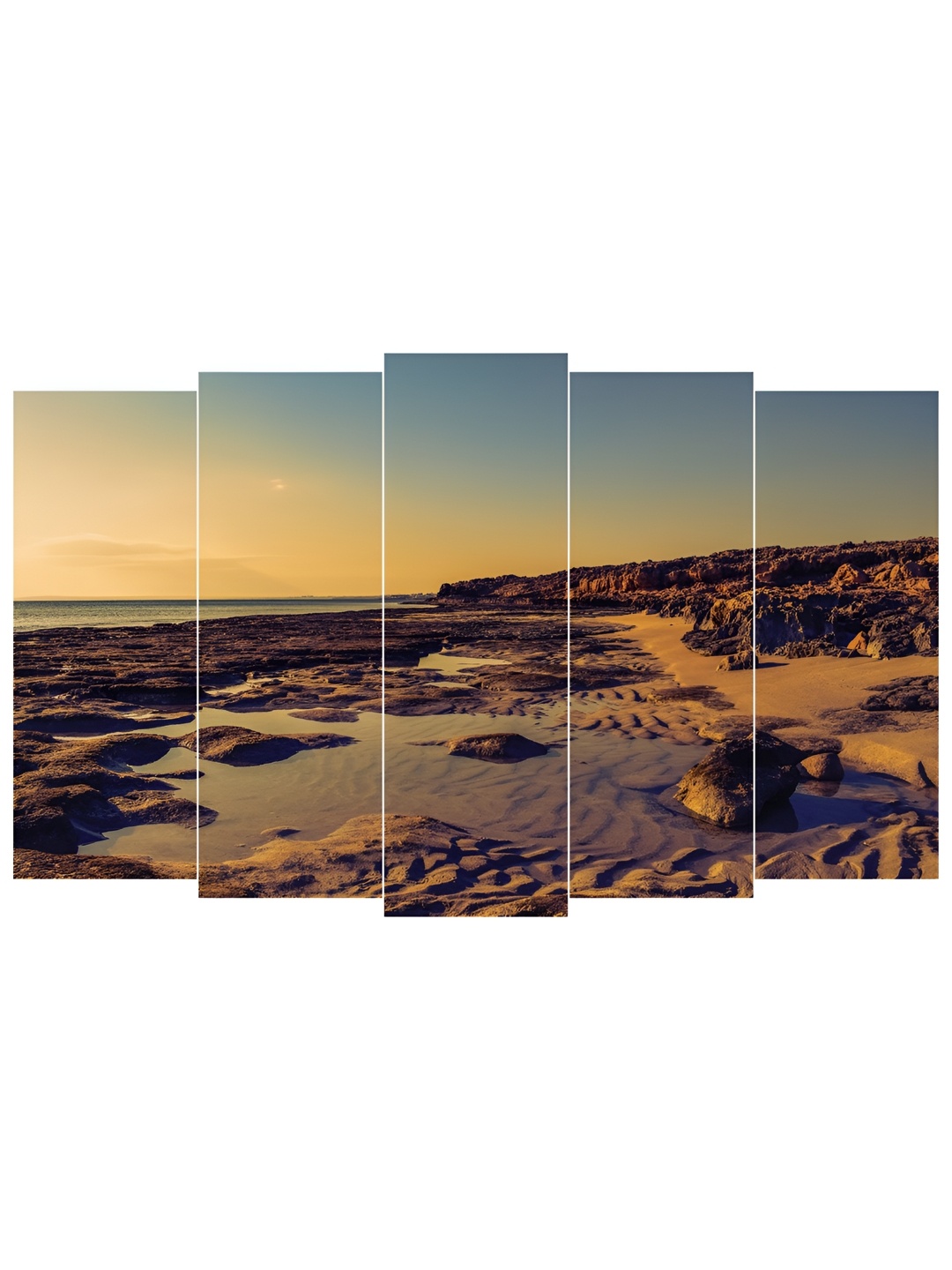 

Inephos Blue & Brown 5 Pieces Printed Vinyl Wall Art