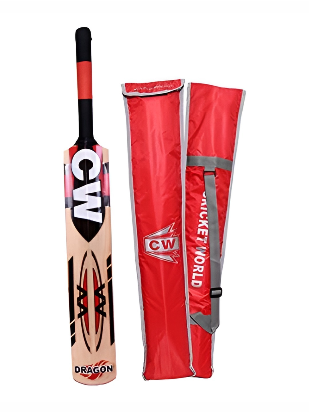 

CW English Willow Comfortable grip Cricket Bat, Red