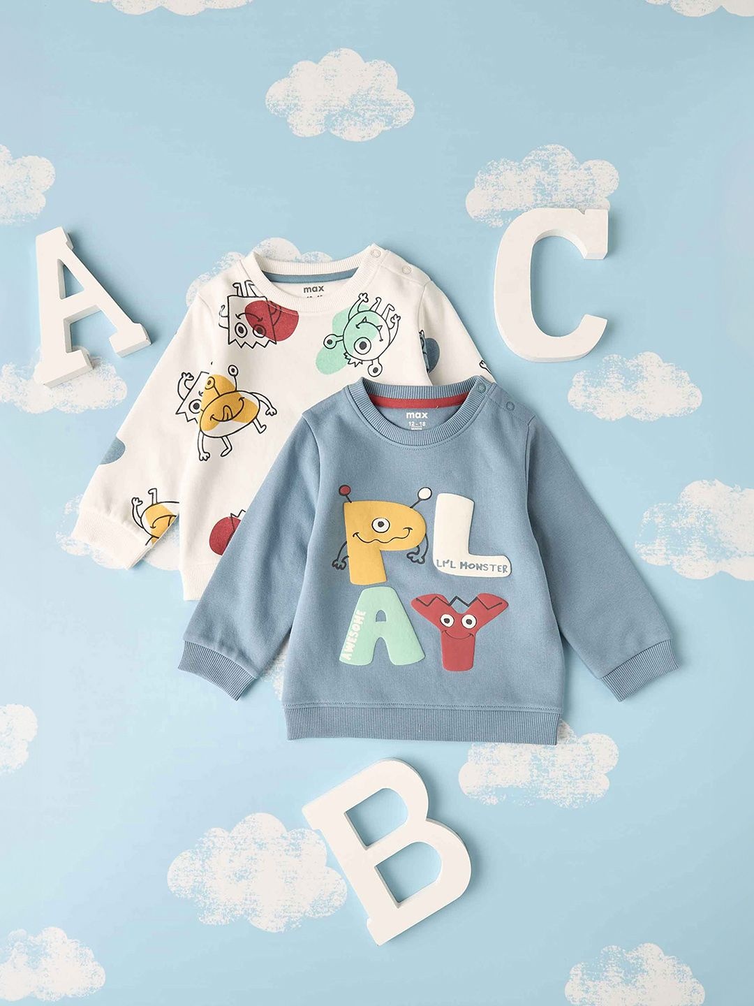

max Boys Printed Sweatshirt, Blue