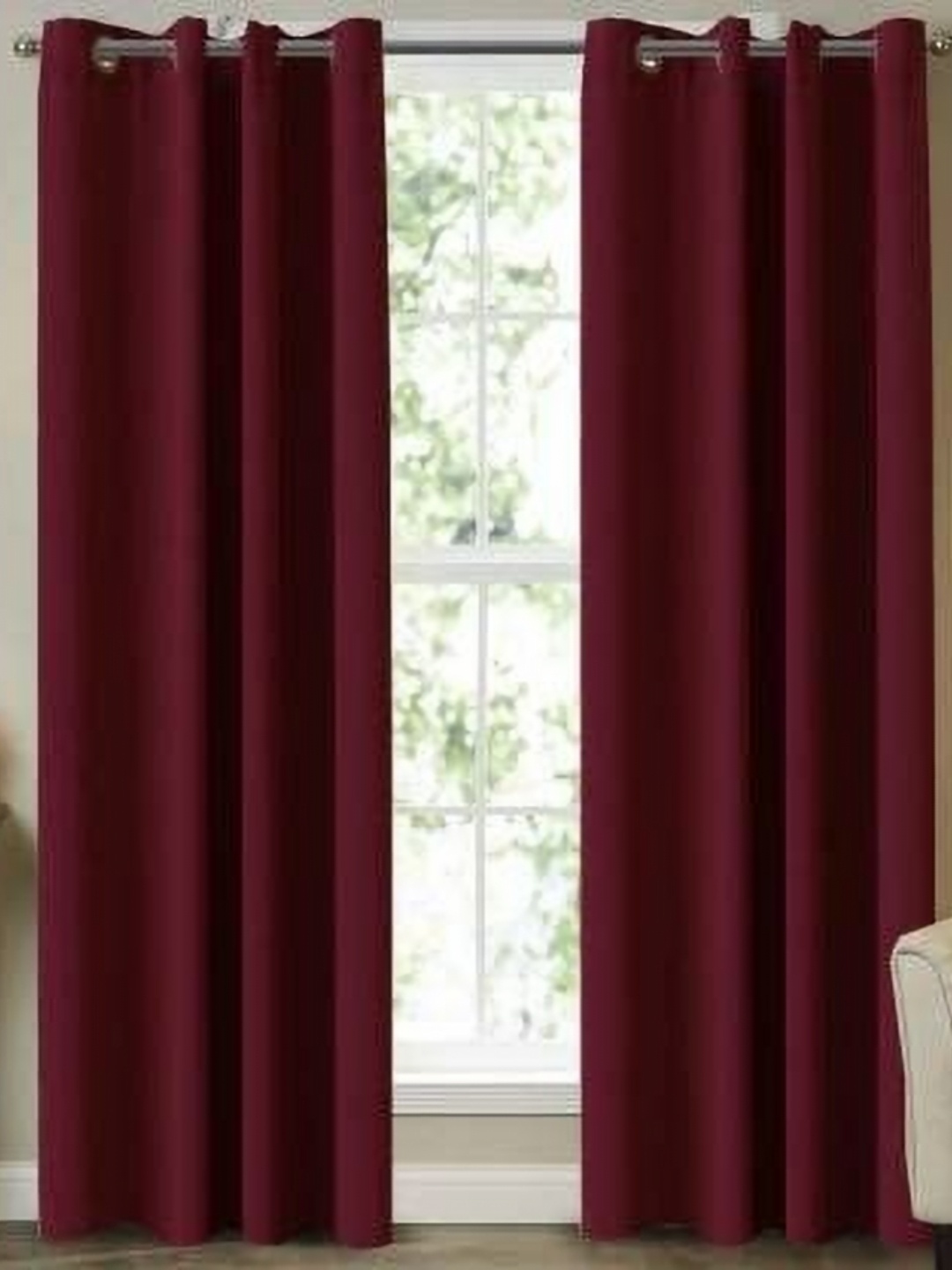 

Aura Maroon Black Out Window Curtain