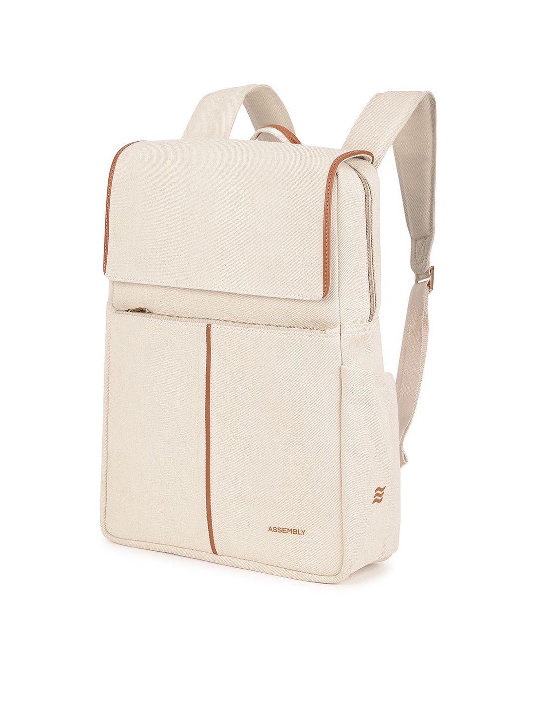 

Assembly Women Sternum Backpack with Compression Straps, Beige