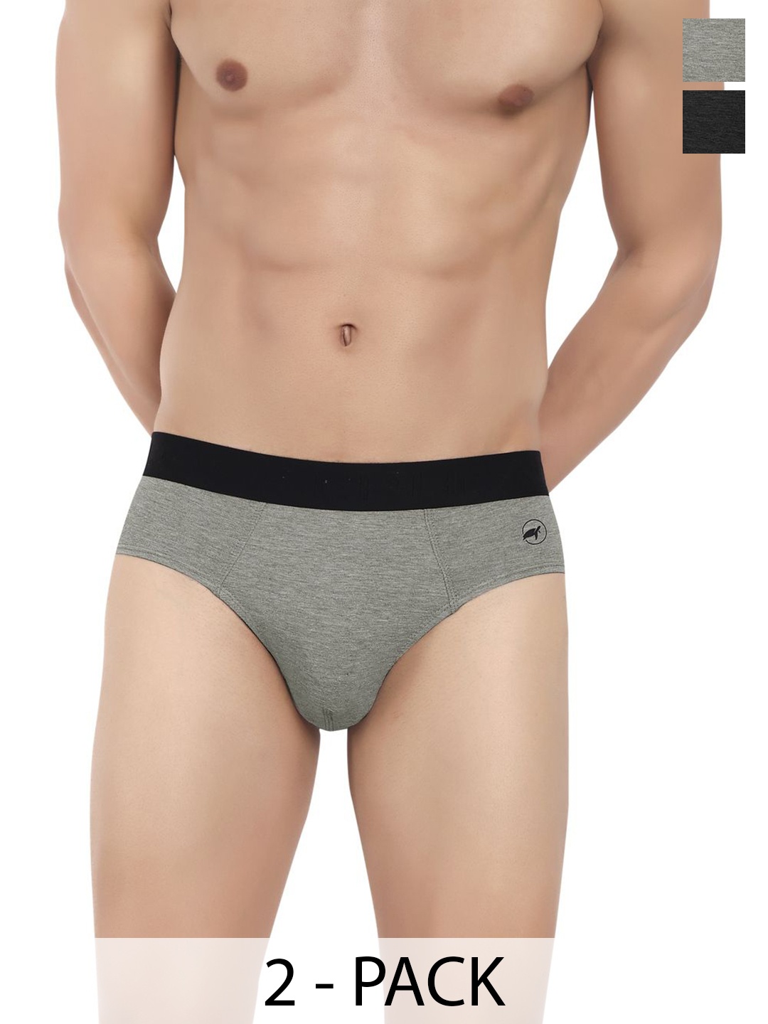 

LOGGERHEAD Pack Of 2 Cotton Hipster Briefs LHFB004-Black-DarkGrey