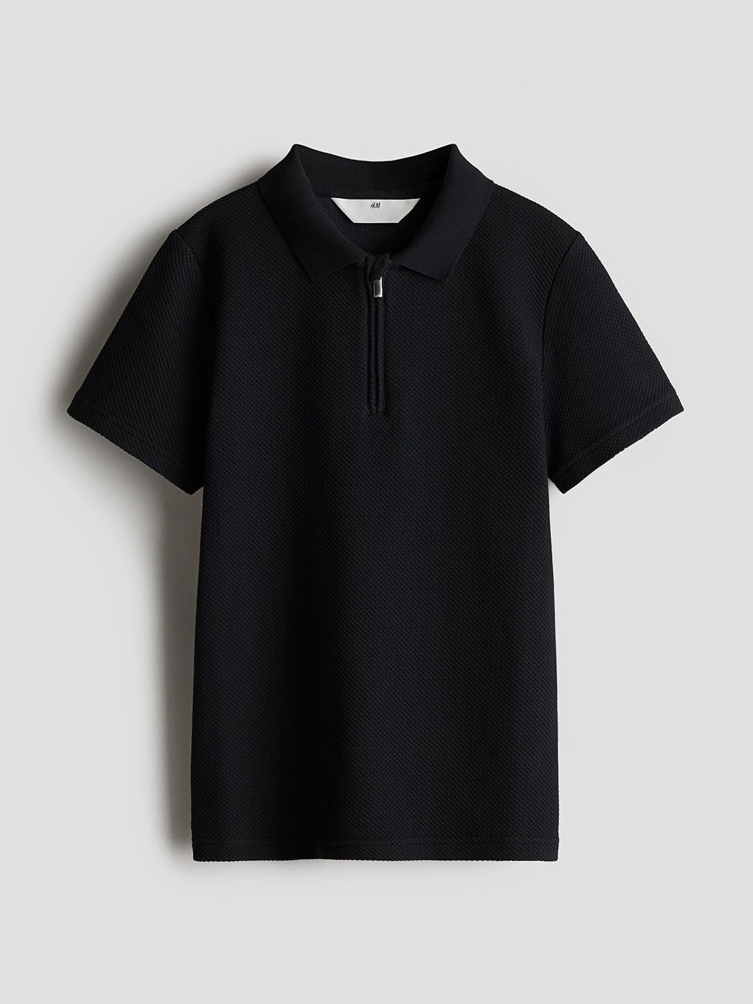 

H&M Zip-Top Polo Shirt, Black