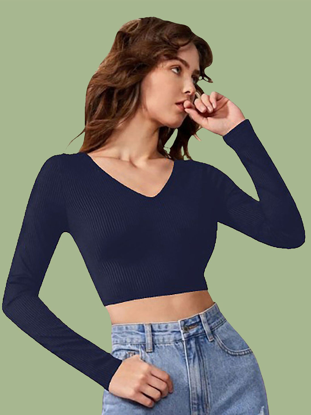 

Dream Beauty Fashion Crop Top, Navy blue