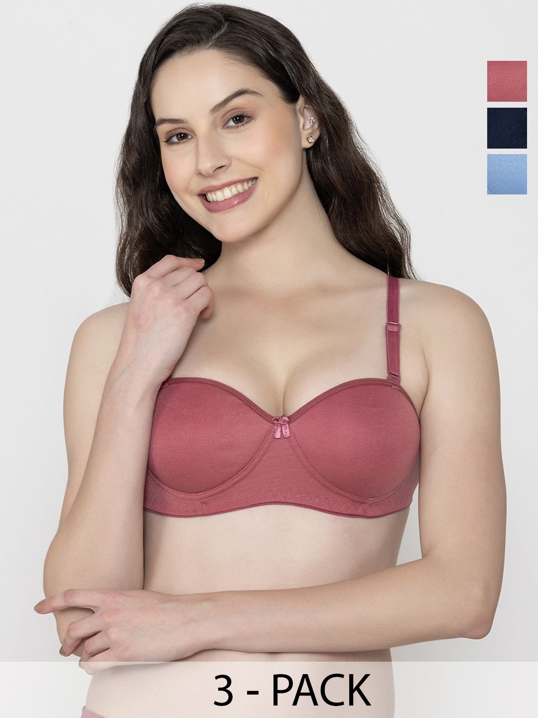 

ESOROUCHA Bra Half Coverage Lightly Padded, Navy blue