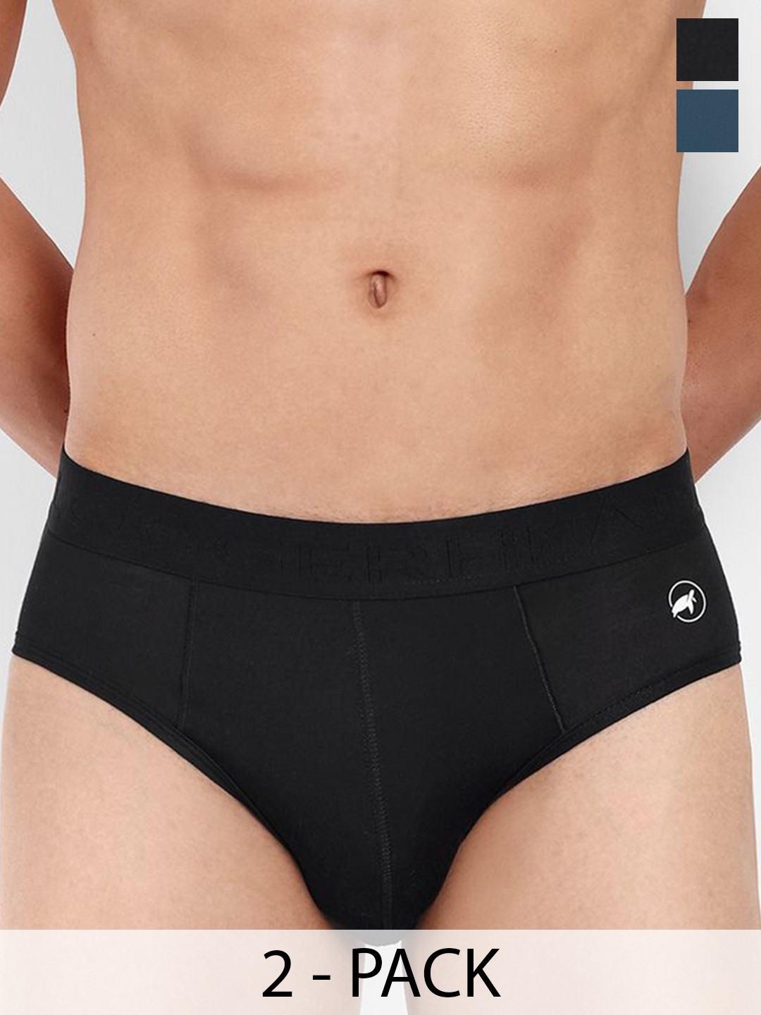 

LOGGERHEAD Pack Of 2 Cotton Hipster Briefs LHMB002-R.Blue-Black