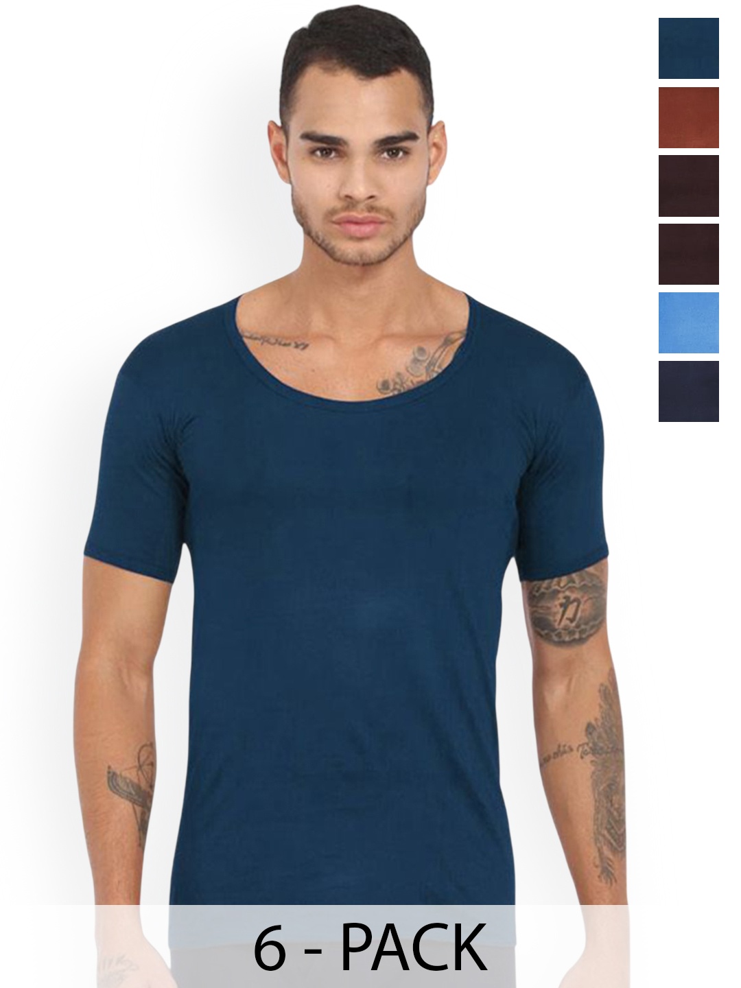 

Rupa Assorted Cotton Undershirt Vest Frontline-Color-Asst-RNS-6-100, Blue