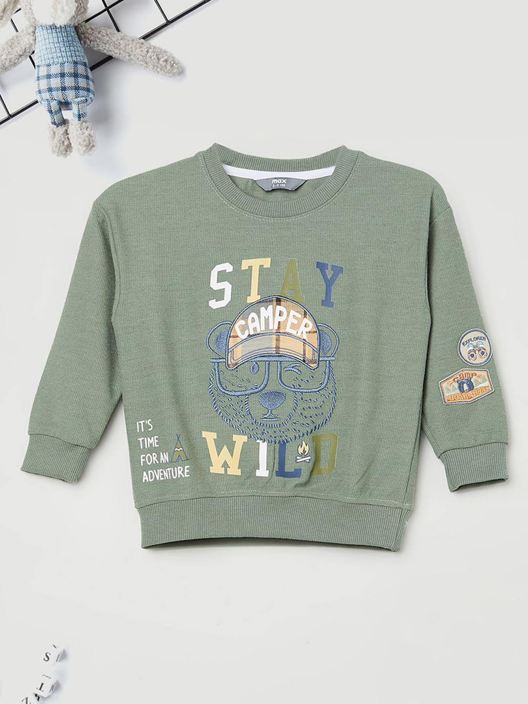 

max Boys Printed Sweatshirt, Blue