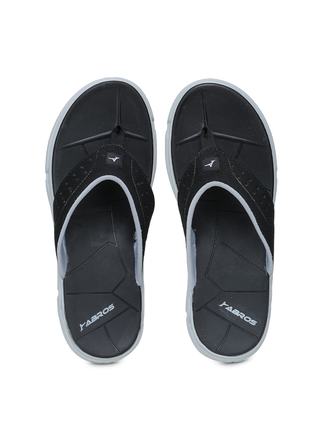 

ABROS Men Striped Thong Flip-Flops, Black