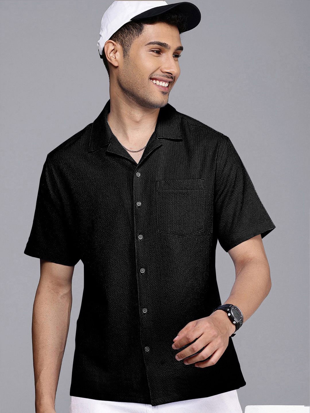 

Moda Rapido Men Standard Opaque Casual Shirt, Black