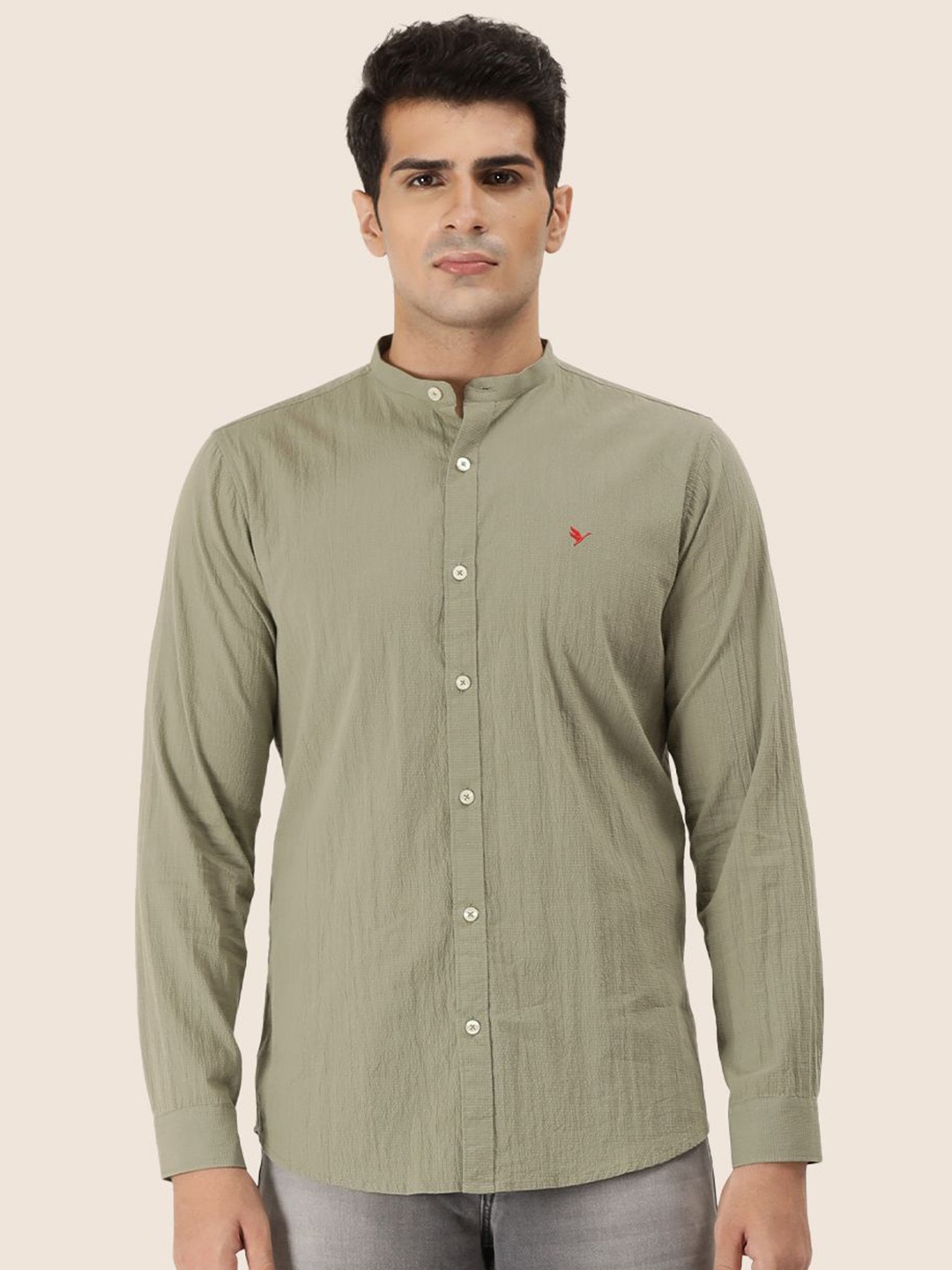 

AMSWAN Men Opaque Casual Shirt, Green