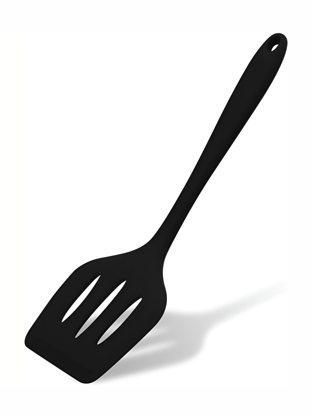 

Baskety Black Non-Stick Silicone Slotted Spatula With Handle