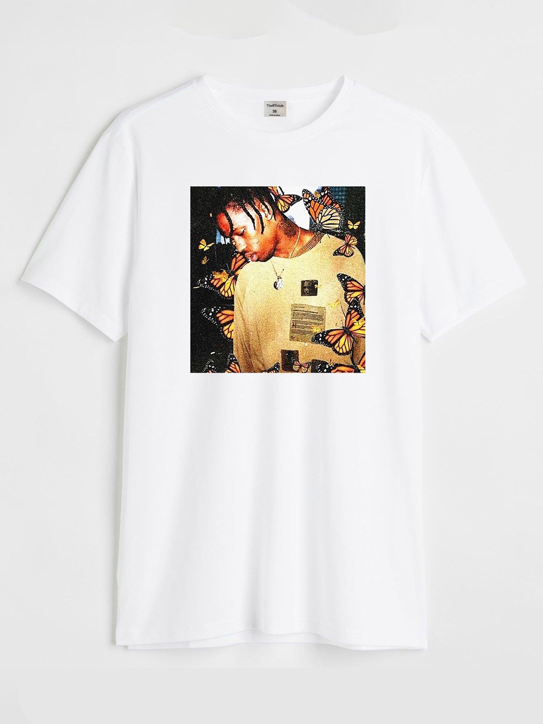 

TheBTclub Men Activchill Photographic Printed Round Neck Cotton T-shirt, White