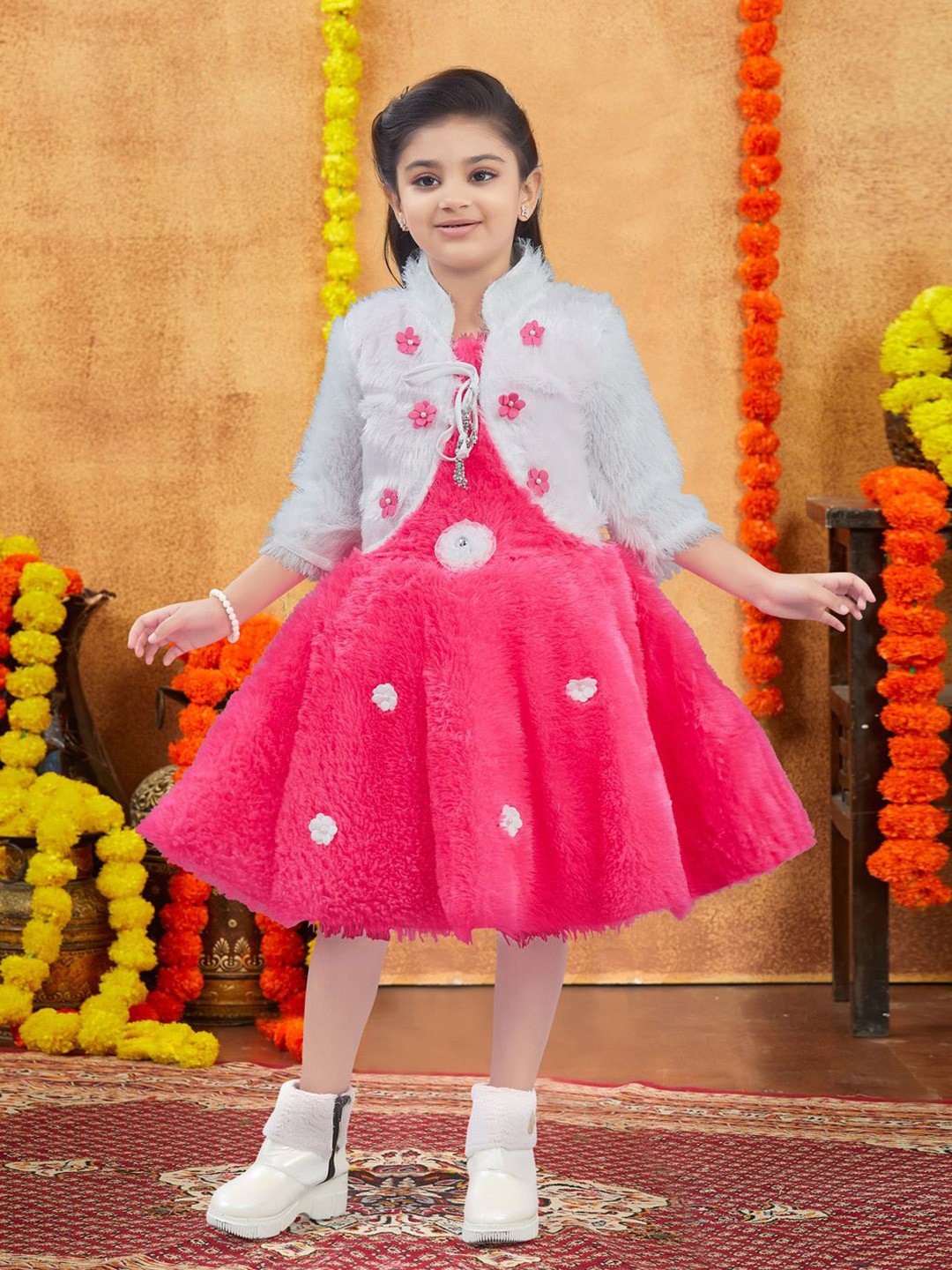 

Aarika Girls Fit & Flare Dress, Pink