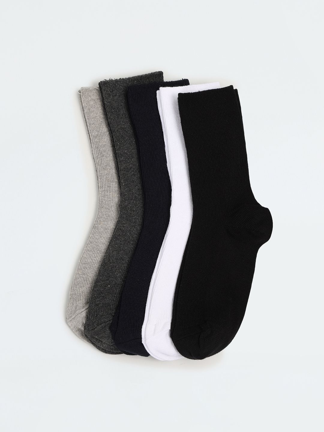 

max Girls Pack Of 5 Calf-Length Socks, Black