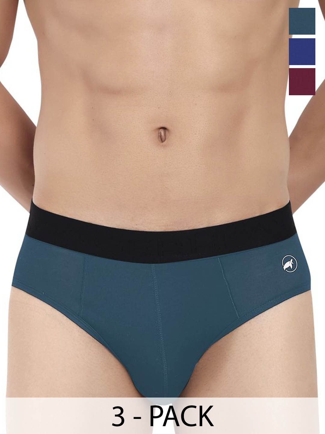 

LOGGERHEAD Pack Of 3 Mid Rise Briefs - LHMB002-E.Blue-Maroon-R.Blue-E.Blue-Maroon-R.Blue