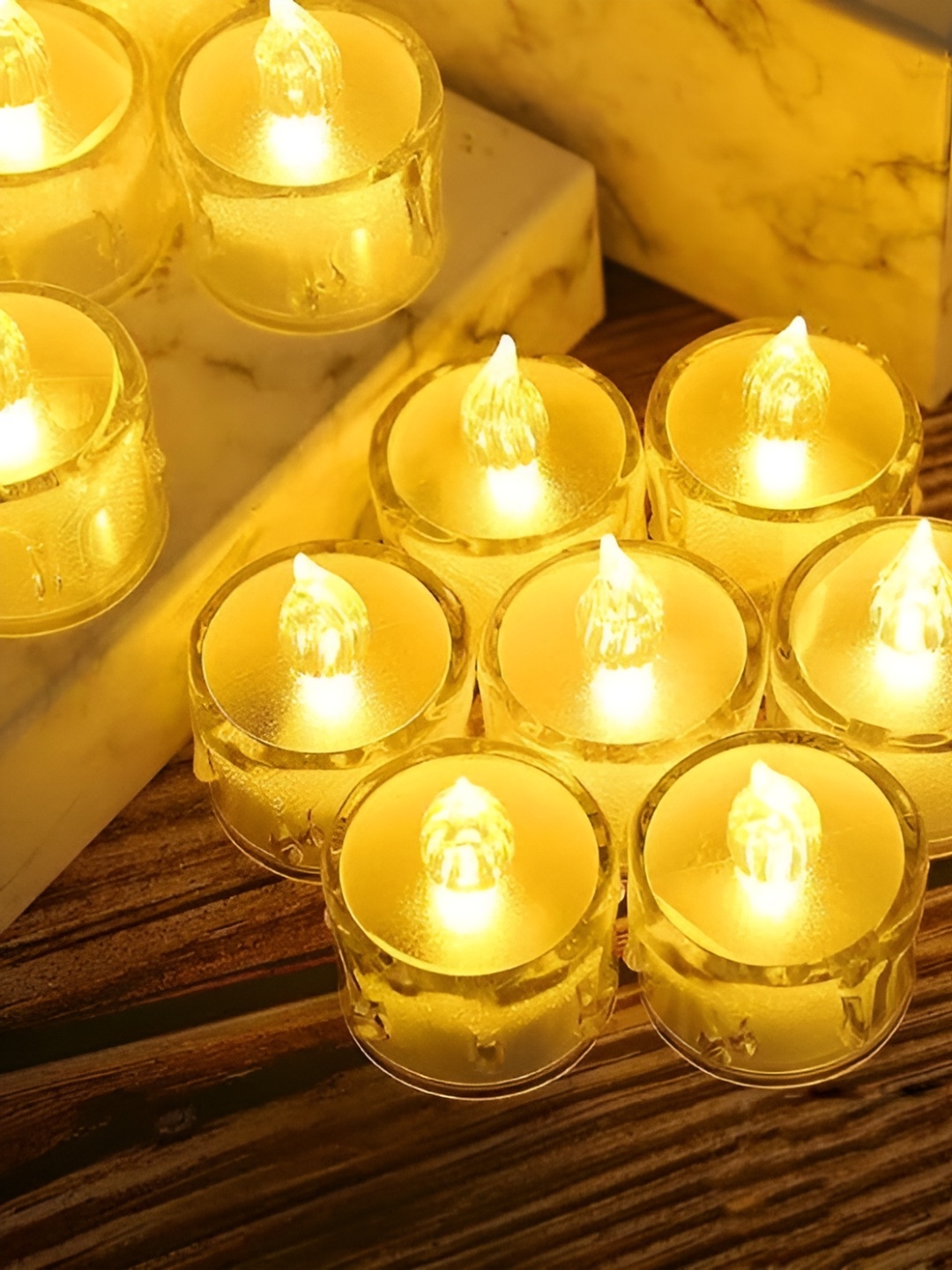 

TRUE DECOR Yellow 12 pieces Tea Light Candle