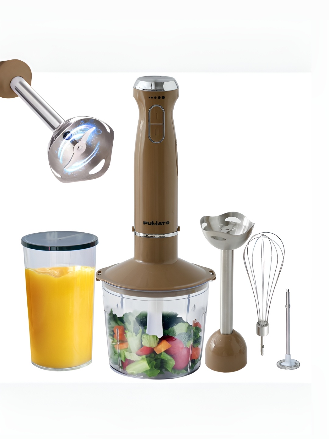 

The Better Home FUMATO Hand Blender Stainless Steel Low Noise Levels 300 Watts Black, Taupe