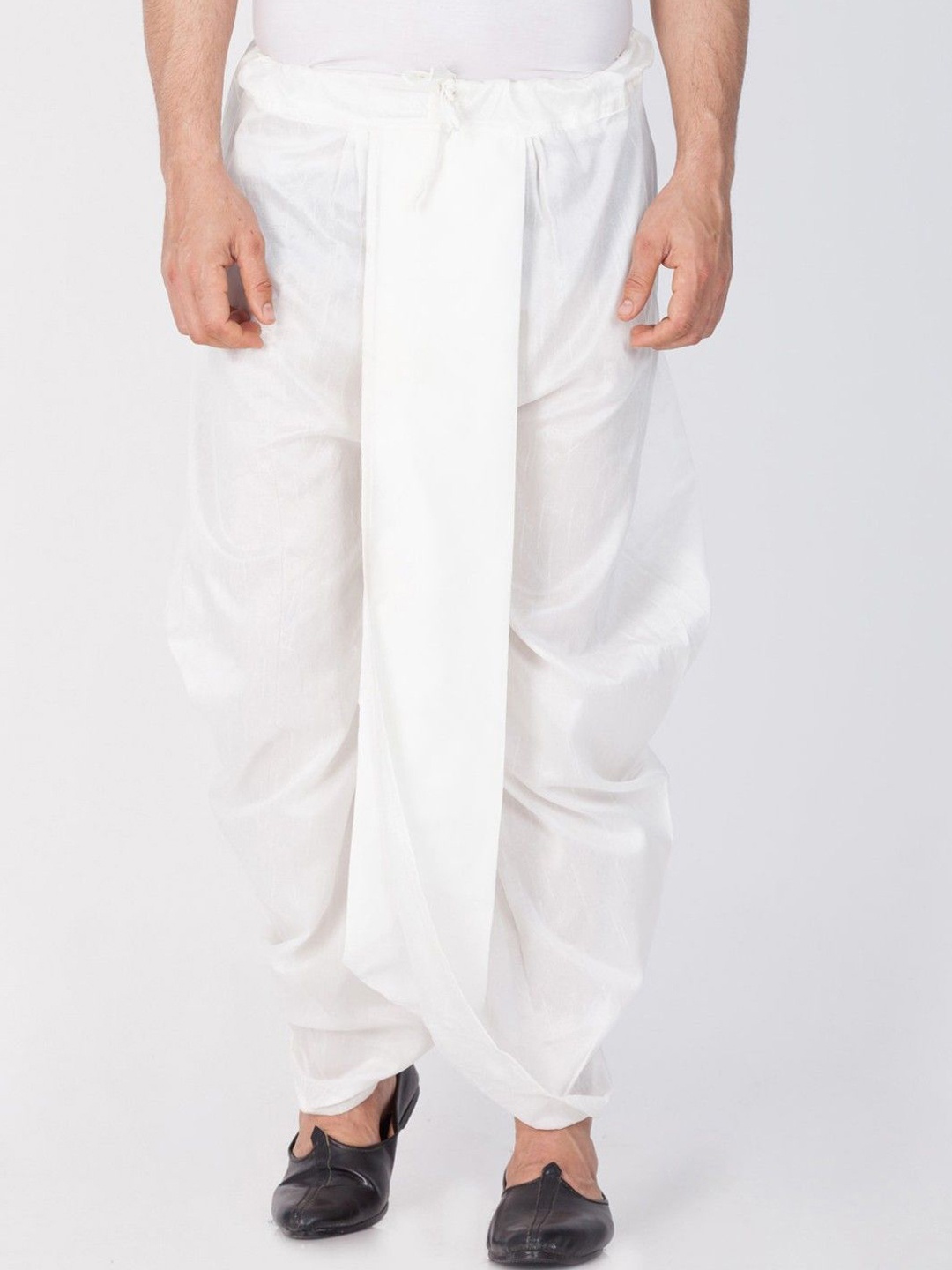 

FANZI Men Ankle-Length Solid Dhoti Pants, White