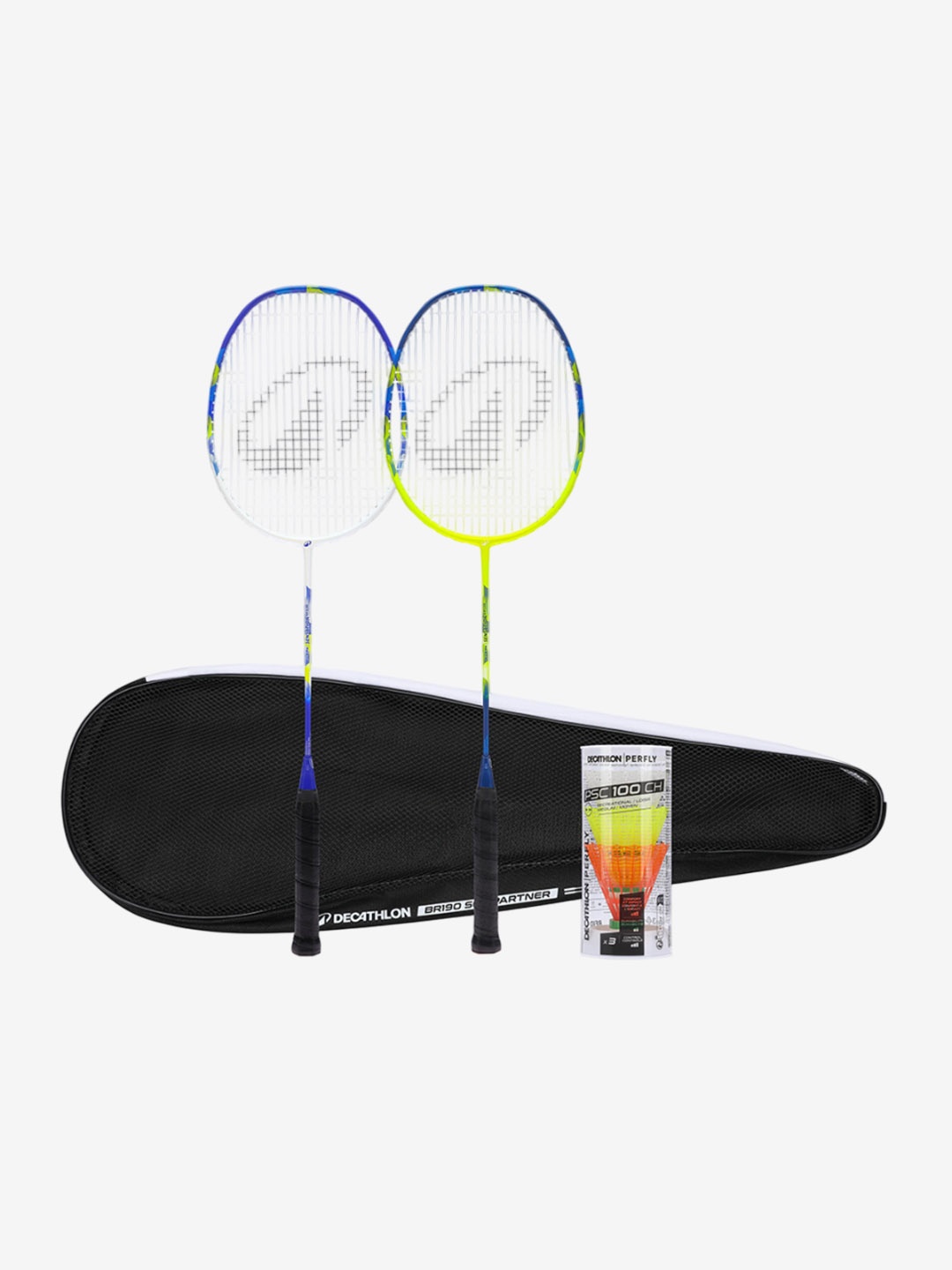

PERFLY By Decathlon 2 Pieces Carbon Fiber Badminton Racquets, Blue