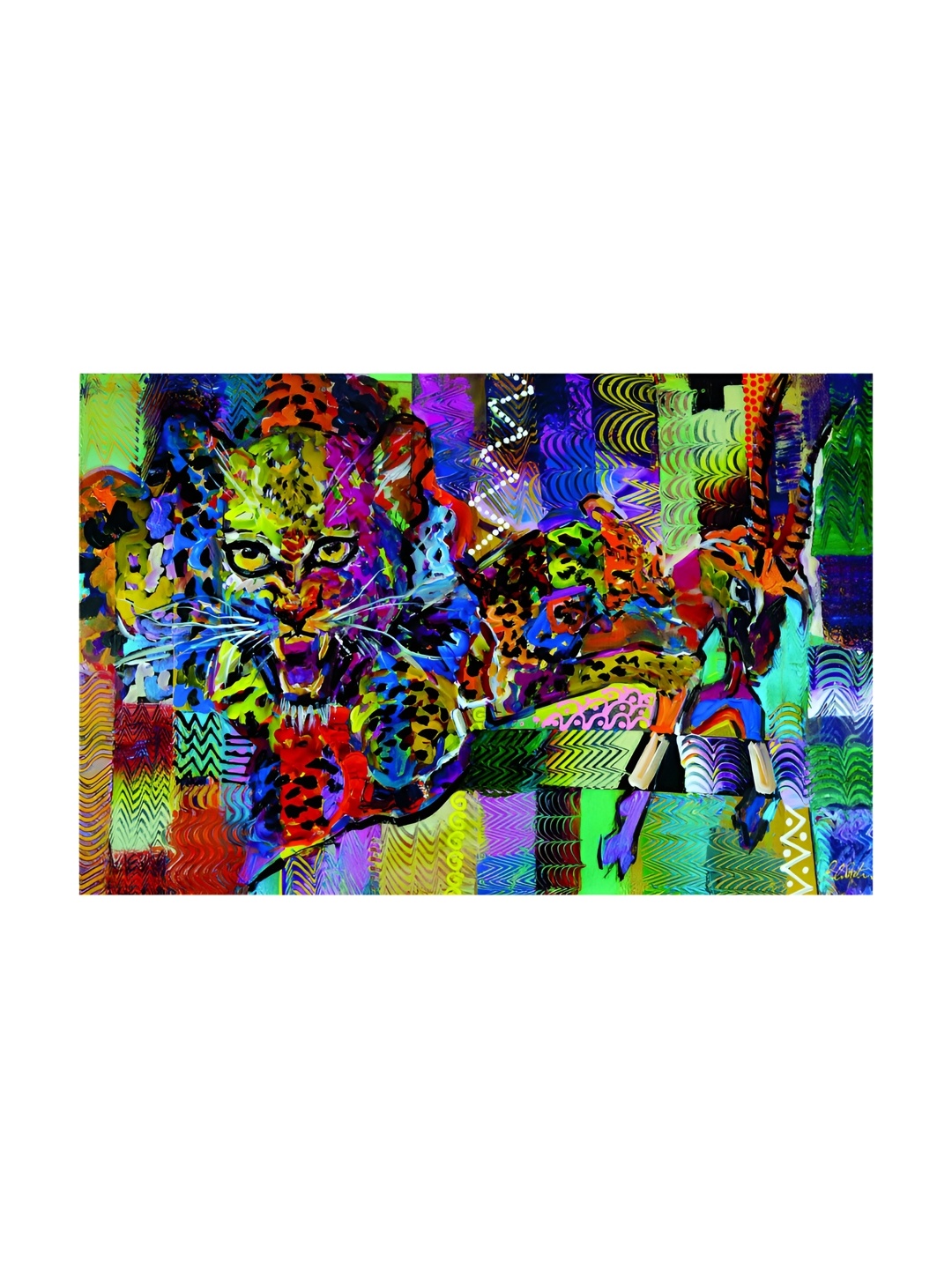 

Inephos Green & Purple Abstract Printed Canvas Beautiful Modern Wall Art