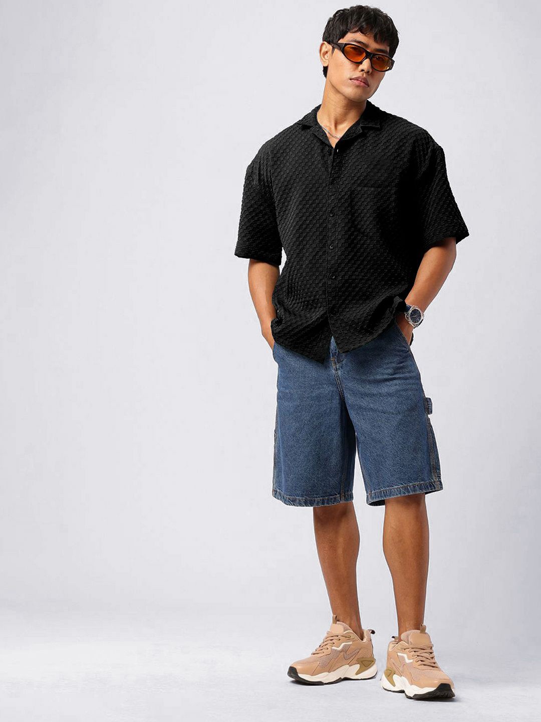 

Moda Rapido Men Standard Opaque Casual Shirt, Black