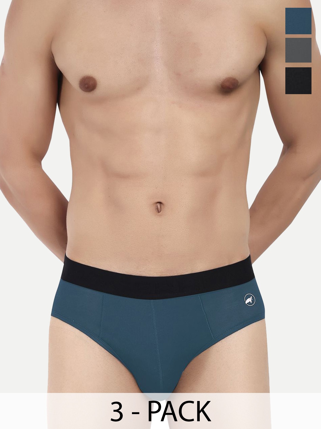 

LOGGERHEAD Pack Of 3 Mid Rise Briefs - LHMB002-R.Blue-S.Grey-Black-R.Blue-S.Grey-Black