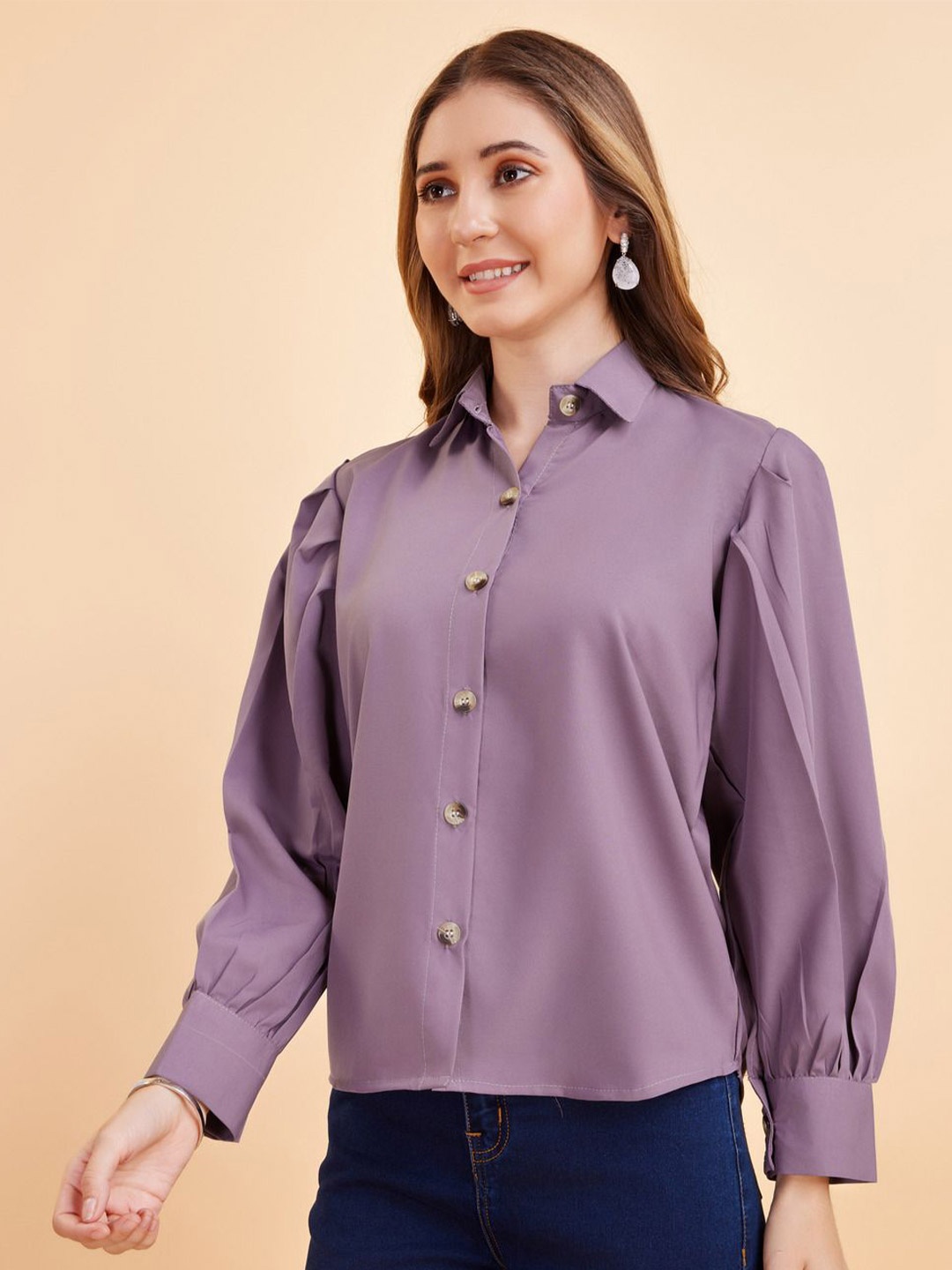 

ANN SPRINGS Women Comfort Opaque Casual Shirt, Purple
