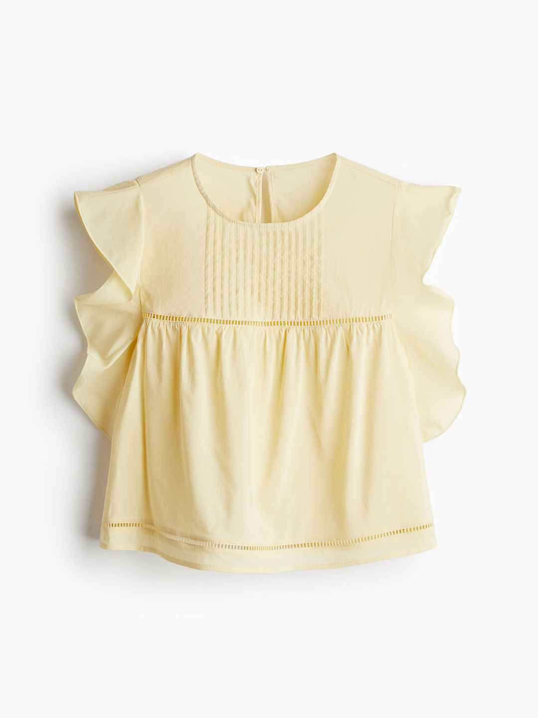 

H&M Flutter-Sleeved Blouse, Yellow