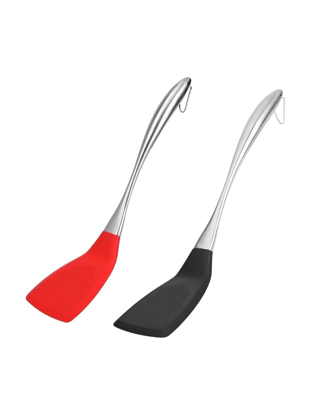

Baskety Red 2 Pieces Heat Resistant Flexible Spatula With Stainless Steel Handle