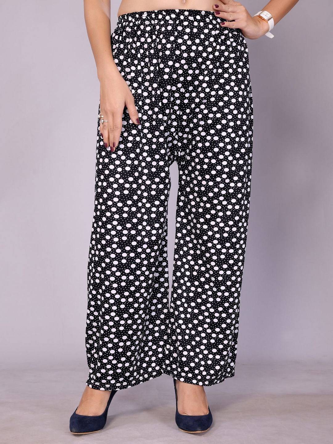 

vj fashion Women Printed Palazzos, Black