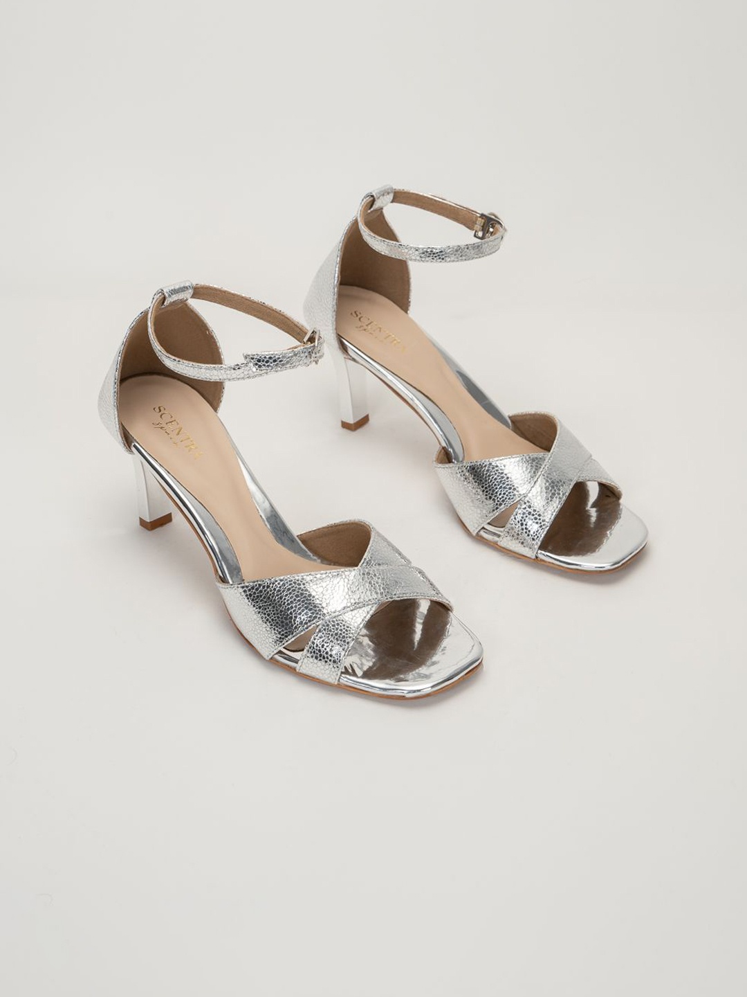 

SCENTRA Party Stiletto Sandals, Silver