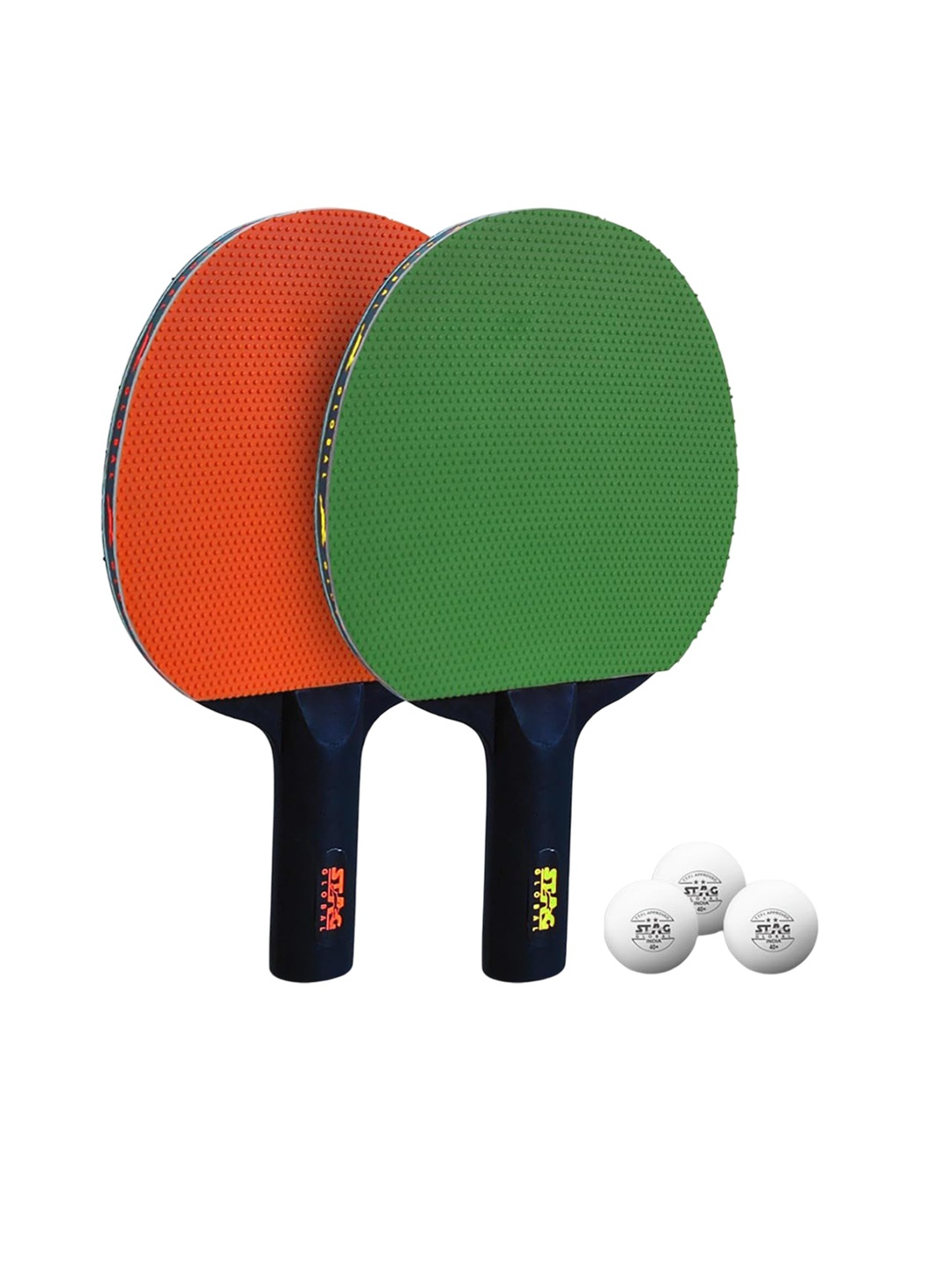 

STAG GLOBA 2 Wooden Table Tennis Racket & 3 Balls Set, Red