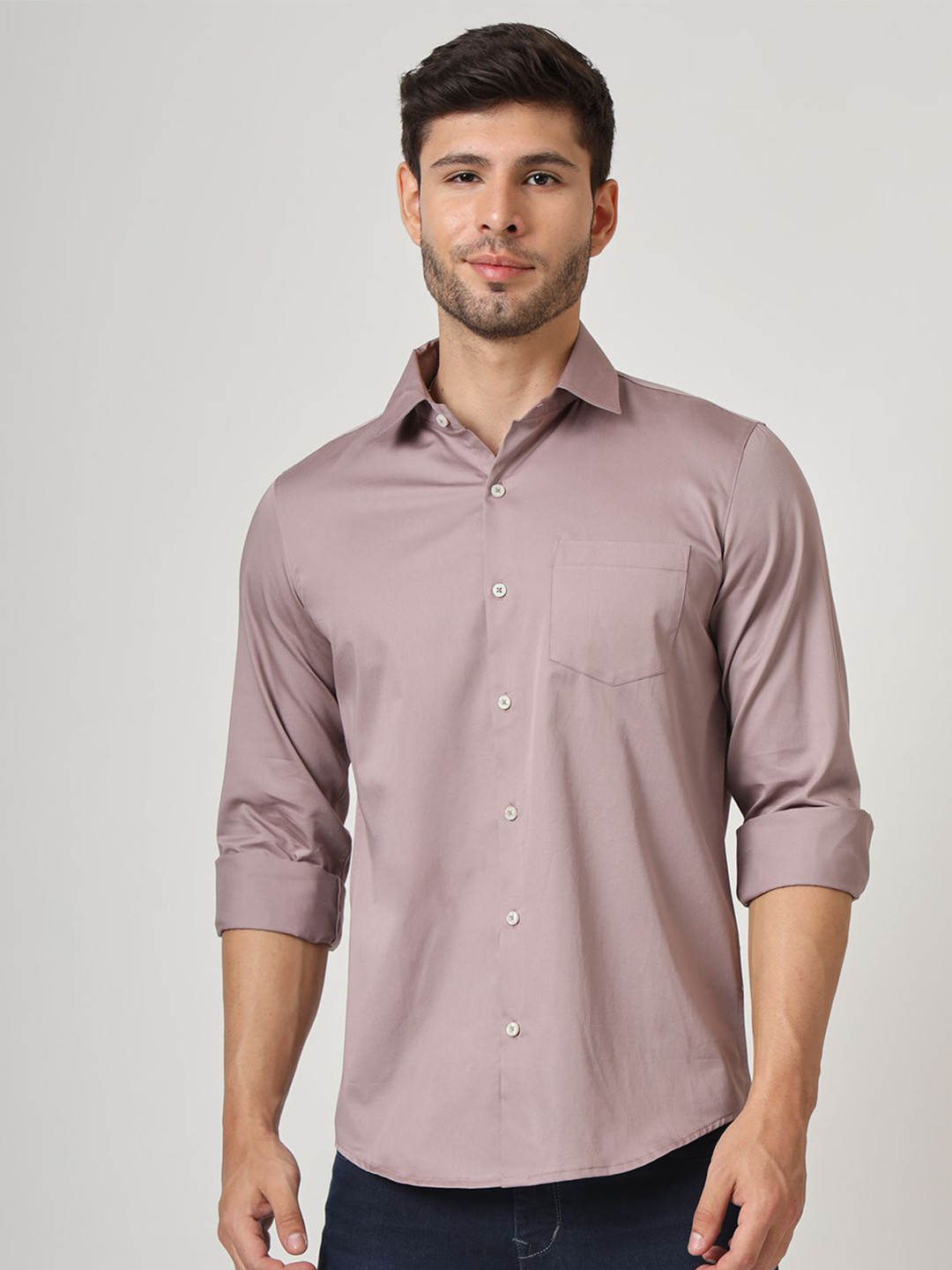 

AMSWAN Men Opaque Casual Shirt, Pink