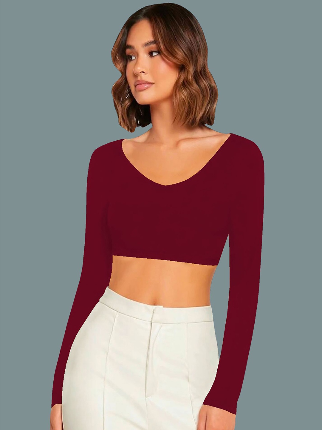 

Dream Beauty Fashion Crop Top, Maroon