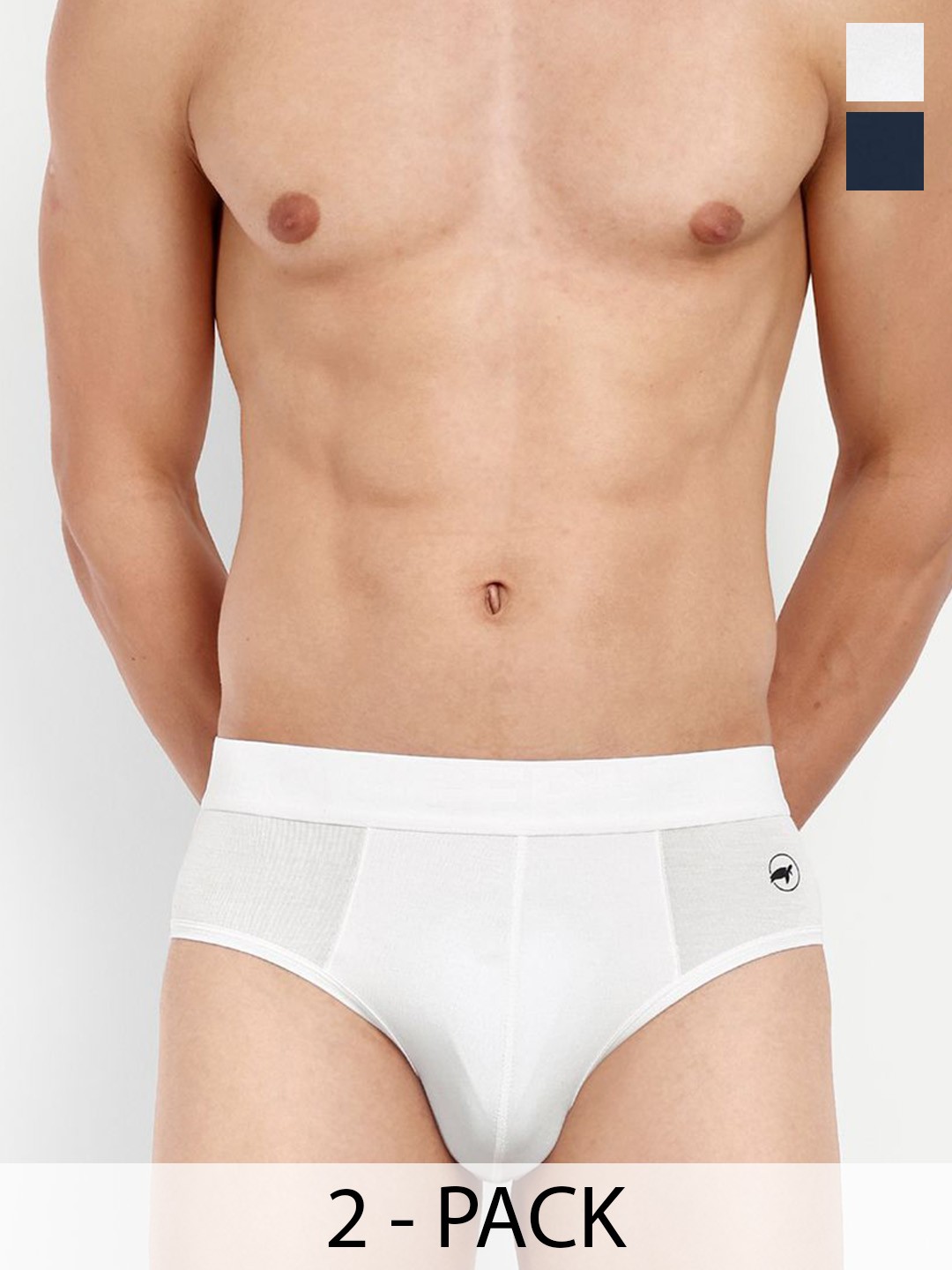 

LOGGERHEAD Pack Of 2 Cotton Hipster Briefs LHMB002-Navy-White, Navy blue