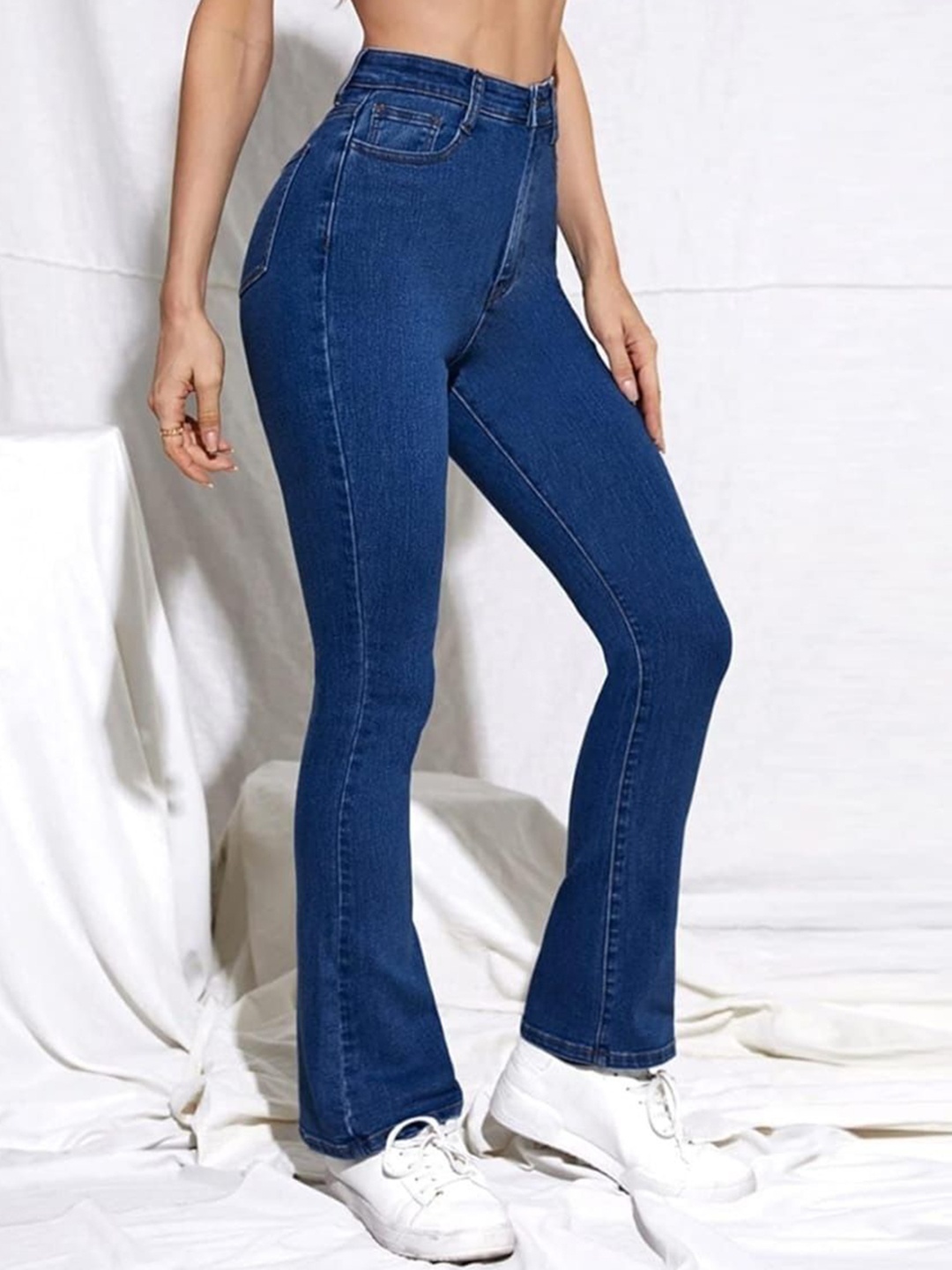 

Next One Women Smart Bootcut High-Rise Stretchable Jeans, Navy blue